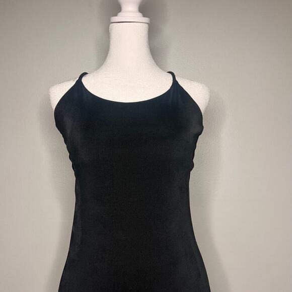 Women's Medium Long Black Dress Party Event Stretchy Goth Witchcore Gala Gown - Picture 2 of 6